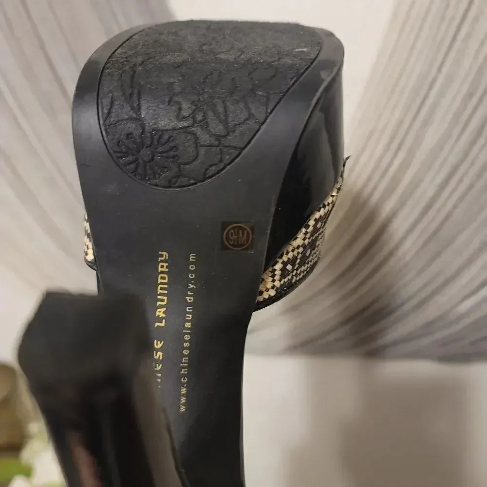 Chinese Laundry Macrame and Patent Leather Pumps Sz 9.5